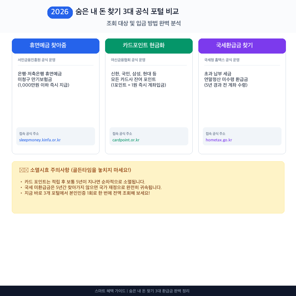 숨은 내 돈 찾기 인포그래픽 카드뉴스