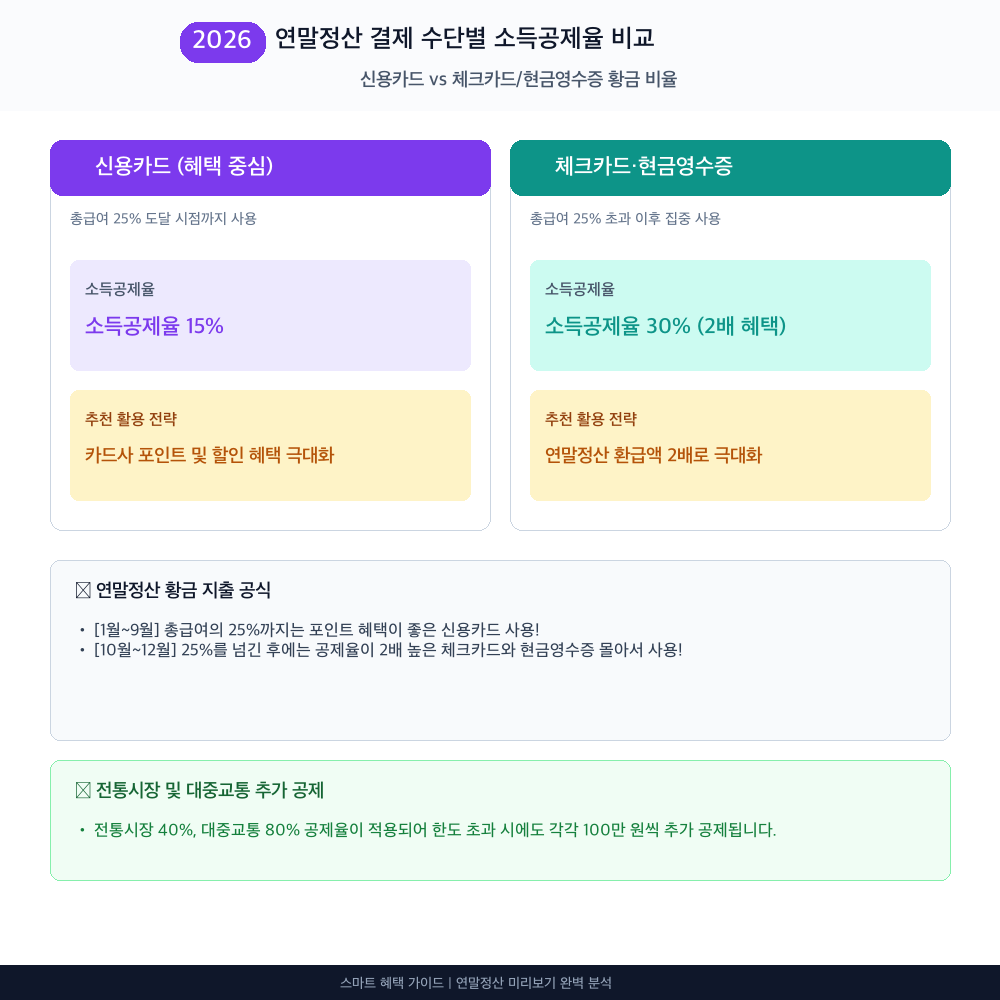 연말정산 미리보기 지원 대상별 혜택 및 한도 비교 인포그래픽