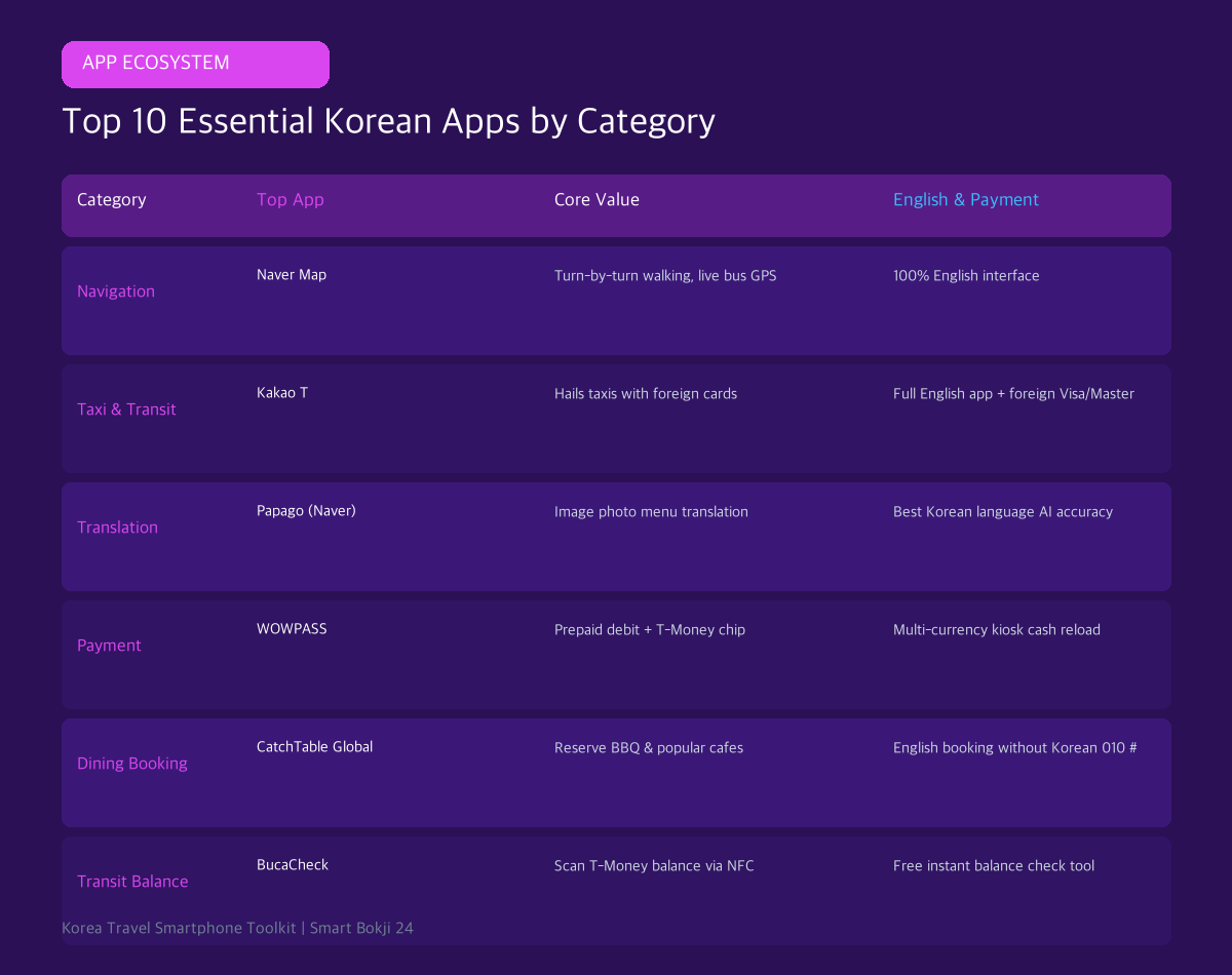 10 must have apps for traveling in Korea ecosystem comparison